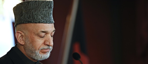 President of Afghanistan Hamid Karzai and Norwegian Prime Minister attend a press conference after their meeting in Oslo on February 5, 2013. AFP PHOTO / Anette Karlsen /SCANPIX NORWAY/ NORWAY OUT (Photo credit should read Karlsen, Anette,Anette Karlsen/AFP/Getty Images)