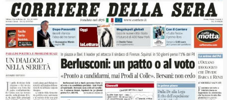 Le prime pagine di domenica 14 aprile 2013