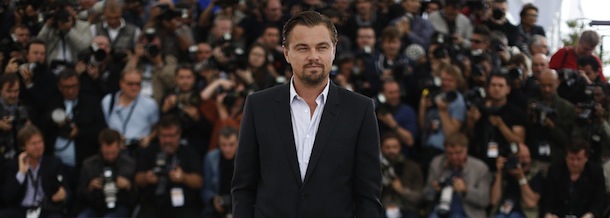 US actor Leonardo DiCaprio poses on May 15, 2013 during a photocall for the film "The Great Gatsby" ahead of the opening of the 66th edition of the Cannes Film Festival on May 15, 2013 in Cannes. Cannes, one of the world's top film festivals, opens on May 15 and will climax on May 26 with awards selected by a jury headed this year by Hollywood legend Steven Spielberg. AFP PHOTO / VALERY HACHE (Photo credit should read VALERY HACHE/AFP/Getty Images)