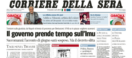 Le prime pagine di venerdì 10 maggio 2013