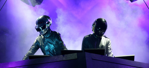 INDIO, CA - APRIL 29: Daft Punk performs at the Coachella Music Fesival on April 29, 2006 in Indio, California. (Photo by Karl Walter/Getty Images)