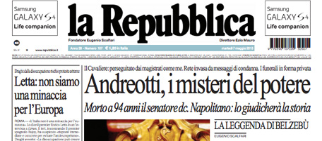 Le prime pagine di martedì 7 maggio 2013