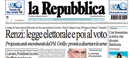 Le prime pagine di martedì 21 maggio 2013
