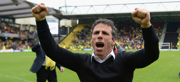 L'allenatore del Watford Gianfranco Zola a fine partita (Michael Regan/Getty Images)