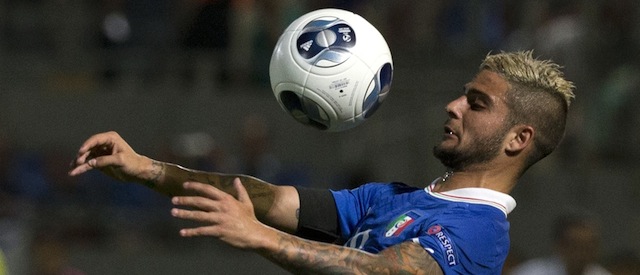 Italy's forward Lorenzo Insigne controls the ball during the 2013 UEFA U-21 Championship group A football match between Italy and Israel at Bloomfield Stadium in Tel Aviv on June 8, 2013. AFP PHOTO / JACK GUEZ (Photo credit should read JACK GUEZ/AFP/Getty Images)