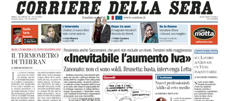 Le prime pagine di venerdì 14 giugno 2013