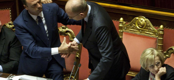 Foto Mauro Scrobogna /LaPresse
19-07-2013 Roma
Politica
Senato - mozione sfiducia Alfano
Nella foto: Angelino Alfano, Enrico Letta, Emma Bonino
Photo Mauro Scrobogna /LaPresse
19-07-2013 Rome
Politics
Senate - motion of no confidence in the Minister Alfano
In the picture: Angelino Alfano, Enrico Letta, Emma Bonino