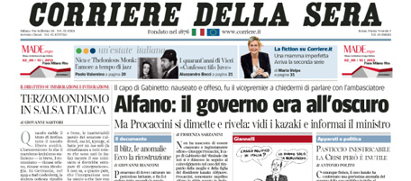 Le prime pagine di mercoledì 17 luglio 2013