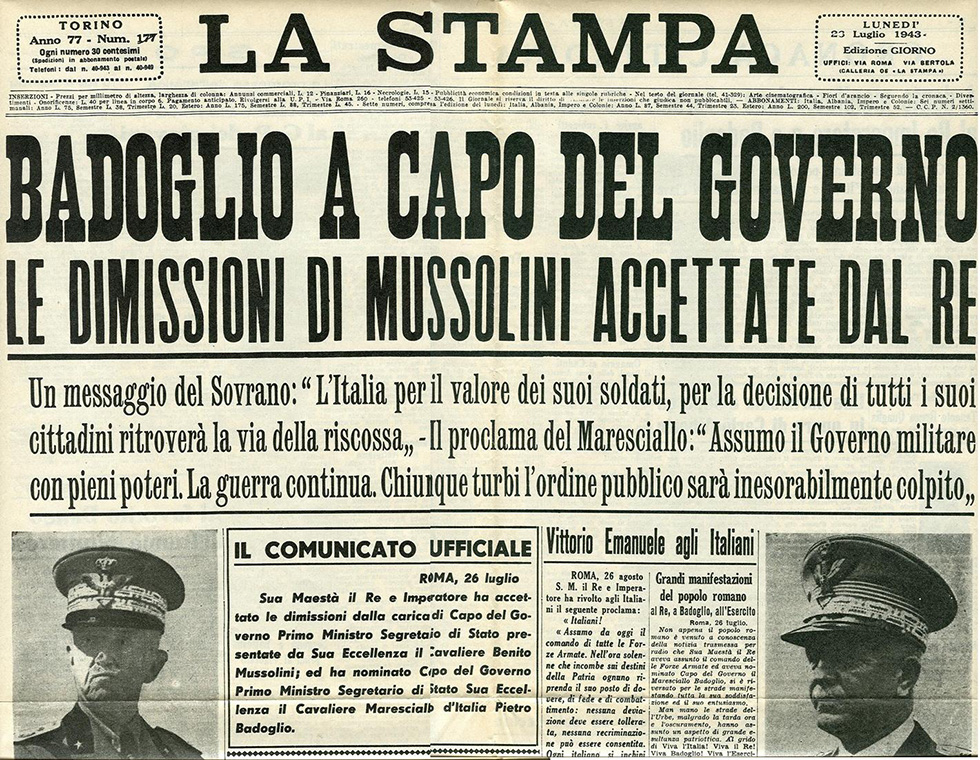 Le dimissioni di Mussolini