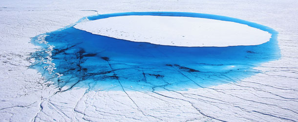 Una porta di calotta glaciale sciolta (Joe Raedle/Getty Images)