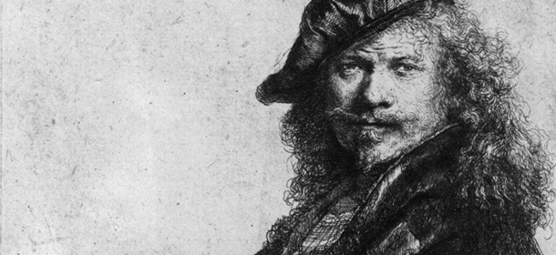 Circa 1655, A self-portrait engraving of the artist, Rembrandt Harmensz van Rijn (1606 - 1669). (Photo by Hulton Archive/Getty Images)