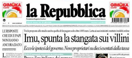 Le prime pagine di domenica 7 luglio 2013