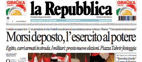 Le prime pagine di giovedì 4 luglio 2013