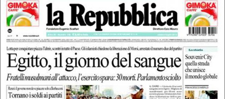 Le prime pagine di sabato 6 luglio 2013