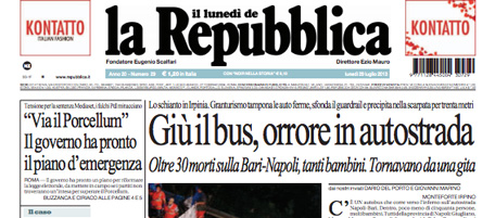 Le prime pagine di lunedì 29 luglio 2013