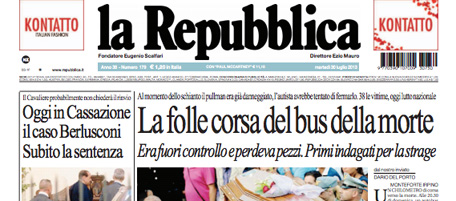 Le prime pagine di martedì 30 luglio 2013