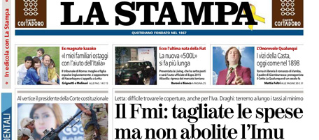Le prime pagine di venerdì 5 luglio 2013