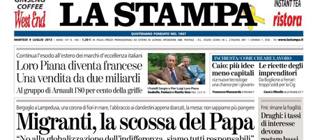 Le prime pagine di martedì 9 luglio 2013