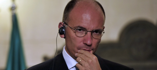 Italian Prime Minister Enrico Letta addresses a press conference after his meeting with the Greek Prime Minister in Athens on July 29, 2013. Letta is in Greece on a two-days official visit. AFP PHOTO / ARIS MESSINIS (Photo credit should read ARIS MESSINIS/AFP/Getty Images)