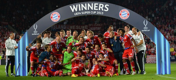 during the UEFA Super Cup between Bayern Muenchen and Chelsea at Stadion Eden on August 30, 2013 in Prague, Czech Republic.