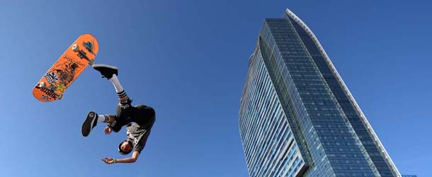 LOS ANGELES, CA - AUGUST 01: Jimmie Wilkins practices on the Skateboard Vert during X Games Los Angeles at the Event Deck at L.A. Live on August 1, 2013 in Los Angeles, California. (Photo by Harry How/Getty Images)