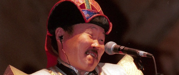 Ondar, a Mongolian "throat singer" performs with Bela Fleck and the Flecktones Saturday, June 19, 1999 at the 26th Annual Telluride Bluegrass Festival in Telluride, Colo. Ondar has recorded and toured with such artists as Grateful Dead drummer, Mickey Hart, Frank Zappa, the Kronos Quartet and Ry Cooder, and is heard on the soundtrack for the film "Geronimo." (AP Photo/Mickey Krakowski)
