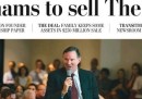 La prima pagina del Washington Post sulla sua vendita