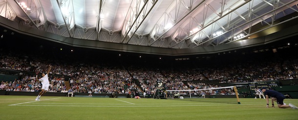 on day four of the Wimbledon Lawn Tennis Championships at the All England Lawn Tennis and Croquet Club on June 28, 2012 in London, England.
