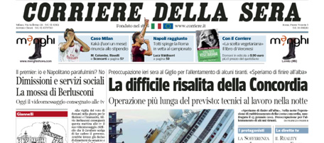 Le prime pagine di martedì 17 settembre 2013
