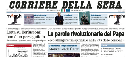 Le prime pagine di venerdì 20 settembre 2013