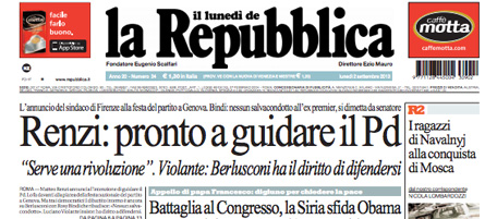 Le prime pagine di lunedì 2 settembre 2013