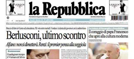 Le prime pagine di giovedì 12 settembre 2013
