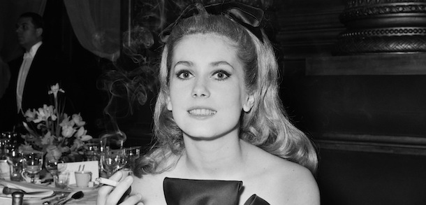A portrait taken on February 9, 1962 shows French actress Catherine Deneuve smoking. AFP PHOTO (Photo credit should read ARCHIVE/AFP/Getty Images)
