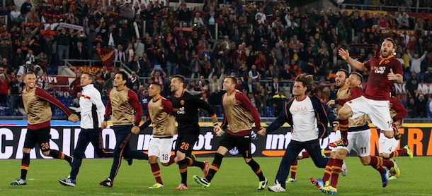 during the Serie A match between AS Roma and SSC Napoli at Stadio Olimpico on October 18, 2013 in Rome, Italy.

