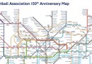 La cartina della metropolitana di Londra con i nomi dei calciatori