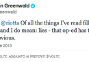 La lite su Twitter tra Glenn Greenwald e Gianni Riotta