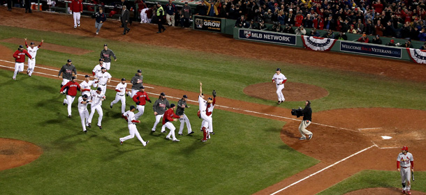 BOSTON, MA &#8211; OCTOBER 30: The Boston Red Sox celebrate after defeating the St. Louis Cardinals in Game Six of the 2013 World Series at Fenway Park on October 30, 2013 in Boston, Massachusetts. The Boston Red Sox defeated the St. Louis Cardinals 6-1. (Photo by Alex Trautwig/Getty Images)
