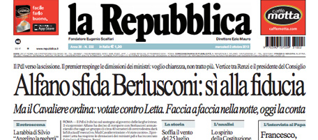 Le prime pagine di mercoledì 2 ottobre 2013