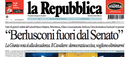 Le prime pagine di sabato 5 ottobre 2013