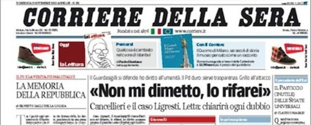 Le prime pagine di domenica 3 novembre 2013