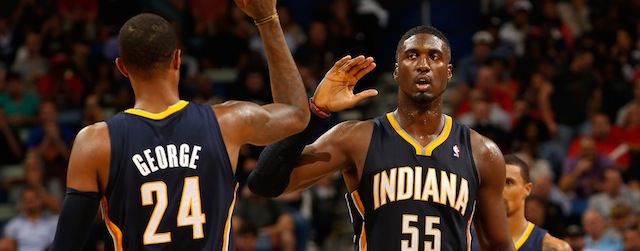 NEW ORLEANS, LA - OCTOBER 30: Jrue Holiday #11 of the New Orleans Pelicans drives the ball up the court against the Indiana Pacers at the New Orleans Arena on October 30, 2013 in New Orleans, Louisiana. NOTE TO USER: User expressly acknowledges and agrees that, by downloading and/or using this photograph, user is consenting to the terms and conditions of the Getty Images License Agreement. (Photo by Chris Graythen/Getty Images)