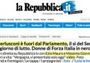 Le homepage sulla decadenza di Berlusconi