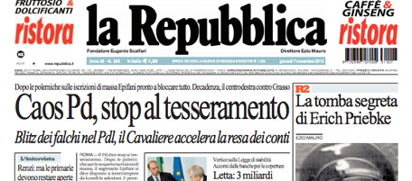 Le prime pagine di giovedì 7 novembre 2013