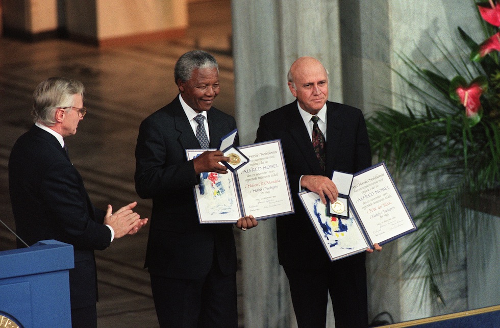 Nelson Mandela e Frederik de Klerk