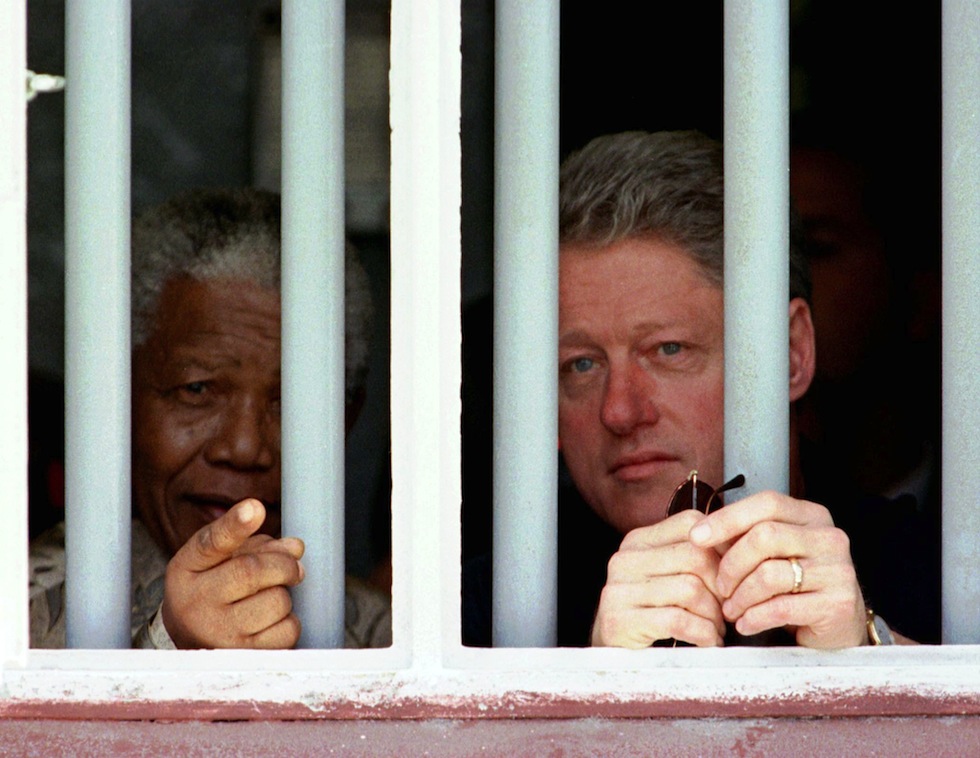 Bill Clinton e Nelson Mandela