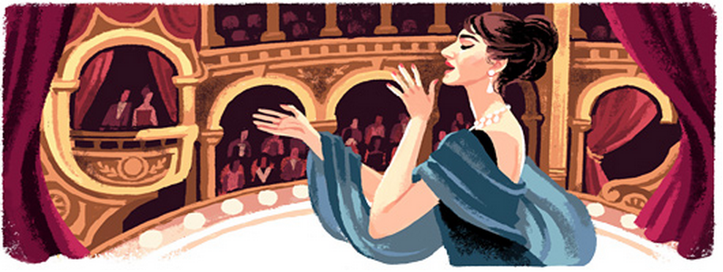 Il doodle di Google per i 90 anni di Maria Callas