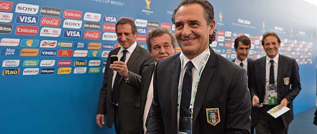 Italy's coach Cesare Prandelli, arrives for the final draw of the Brazil 2014 FIFA World Cup, in Costa do Sauipe, Bahia state, Brazil, on December 6, 2013. Thirty-two teams will learn their World Cup fate when the draw for Brazil's problem-plagued 2014 showpiece takes place today. AFP PHOTO / VANDERLEI ALMEIDA (Photo credit should read VANDERLEI ALMEIDA/AFP/Getty Images)