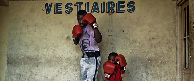 Fabrice, uno degli studenti della scuola di boxe di Kibomango ed ex combattente con il gruppo di ribelli CNDP (Courtesy Francesca Tosarelli)