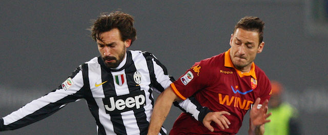 during the Serie A match between AS Roma and Juventus FC at Stadio Olimpico on February 16, 2013 in Rome, Italy.