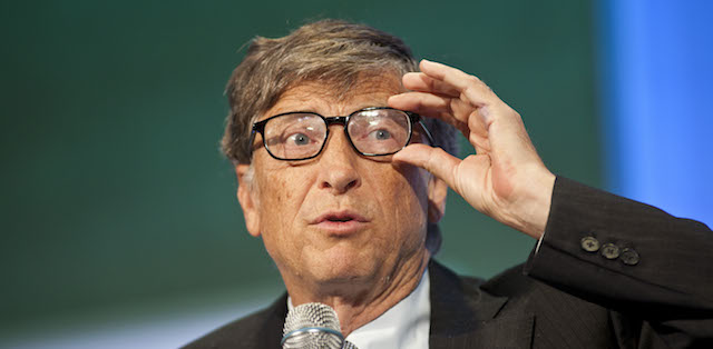 NEW YORK, NY - SEPTEMBER 24: Bill Gates, chairman and founder of Microsoft Corp., speaks during the Clinton Global Initiative (CGI) meeting on September 24, 2013 in New York City. Timed to coincide with the United Nations General Assembly, CGI brings together heads of state, CEOs, philanthropists and others to help find solutions to the world's major problems. (Photo by Ramin Talaie/Getty Images)
